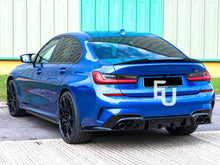 For 2019-2022 BMW G20 M340i Gloss Black Rear Diffuser w/ Exhaust Tips Pair