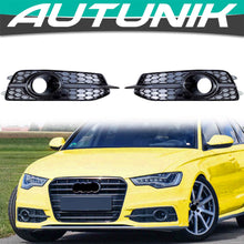 Black Fog Light Grille Covers for Audi A6 C7 S-line S6 2012-2015 fg262