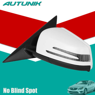 White Left Side Mirror w/o Blind Spot For Mercedes E-Class C207 E350 E400 E550 Coupe 2010-2017 Driver