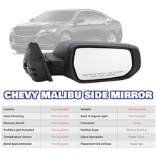 3Pin Textured Black Non-Heated Side Mirror Assembly For Chevrolet Malibu 2016-2020 2022