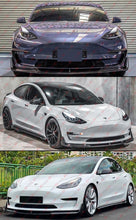 For 2017-2023 Tesla Model 3 V Style 3pc Real Carbon Fiber Front Bumper Lip Splitter