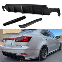 Matte Black For 2006-2013 Lexus IS250 IS350 LED Rear Bumper Diffuser + V2 Corner Spat