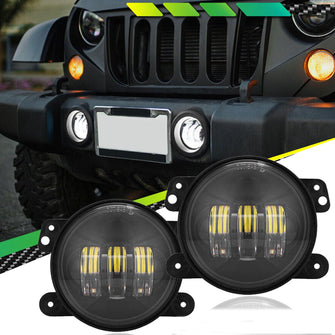 4 INCH LED Fog Lights for Jeep Wrangler JL JT JK Rubicon 2007-2013