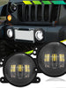 4 INCH LED Fog Lights for Jeep Wrangler JL JT JK Rubicon 2007-2013