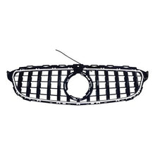 For 2019-2021 Mercedes Benz C-Class W205 Gloss Black Front Bumper Grille W/LED Lamp GT Grill Luminous