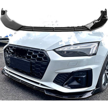 Gloss Black Front Bumper Lip Spoiler Splitter For Audi A5 S-line Sportback 2021-2024