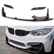 For 2015-2019 BMW F80 M3 F82 M4 Carbon Fiber MP Style Front Lip + Bumper Upper Fang Trim