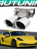 Chrome Exhaust Muffler Tips For Porsche 718 Boxster Cayman S 982 2017-2023