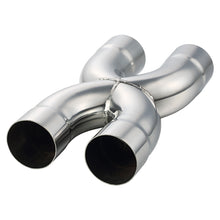 Universal Dual Crossover X Pipe Exhaust Tip 12" Length Stainless Steel