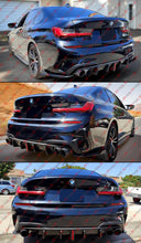 For 2019-2022 BMW G20 330i M340i CTM Gloss Black Rear Bumper Diffuser W/ LED Light