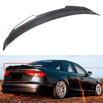 FOR 2013-2016 AUDI A4 B8.5 PSM STYLE HIGHKICK DUCKBILL CARBON FIBER TRUNK SPOILER