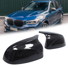 Pair Real Carbon Fiber Side Mirror Cover Cap For BMW X3 X4 X5 X6 X7 G01 G02 G05 G06 2019-2026