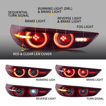 LED Tail Lights For Mazda 3 Axela Sedan 2019-2021 Red Lens