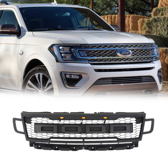 Front Honeycomb Bumper Grille W/Light Mesh Grill for Ford Expedition 2019-2022