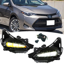 LED Bumper Fog Lights Turn Signal DRL Lamp W/wiring For 2017-2019 Toyota Corolla