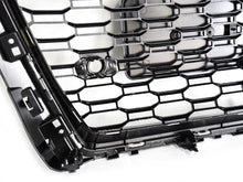 For 2017-2020 Audi A3 S3 8V Front Honeycomb Mesh Grille W/ACC Hole (Black Honeycomb + Silver Frame)