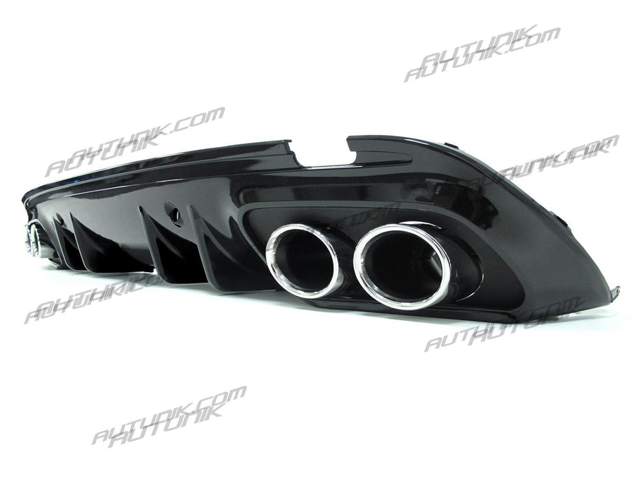 C43 Style Rear Diffuser+Round Black Exhaust Tips For 2015
