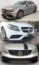 For 2015-2021 Mercedes W205 C-Class C63 AMG S Gloss Black Front Bumper Lip Splitter