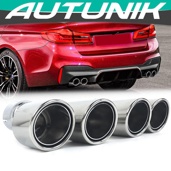 Chrome Exhaust Tips Upgrade for BMW G30 525i 528i 530i 540i M-Sport 2017-2019-2023