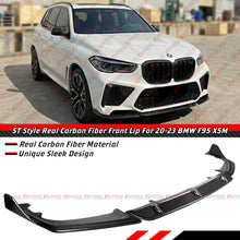 For 2020-2023 BMW F95 X5M Pre-LCI ST Style Carbon Fiber Front Bumper Lip Splitter