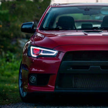 LED Red Demon Eyes Blackout Headlights for Mitsubishi Lancer EVO X Sedan 2008-2018