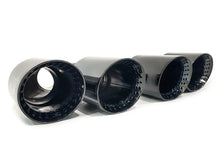 Univesal Dual Twin Black Exhaust Tips 65mm Inlet for BMW Audi Mercedes Models