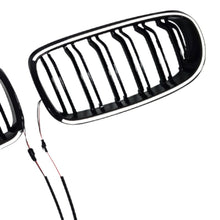 For 2009-2011 BMW 3 Series E90 Sedan Gloss Black Front Kidney Grille Bumper Grill w/ LED Light