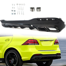 Rear Diffuser Lip w/ Black Exhaust Tips For Mercedes GLE W166 SUV GLE300 GLE350 GLE400 GLE43 AMG 2015-2018