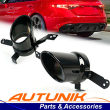 Gloss Black Rear Bumper Exhaust Tip Muffler For Alfa Romeo Giulia 2017-2026 Base Ti