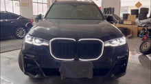 LED Gloss Black Double Slat Car Front Kidney Grill Fits For BMW X7 G07 2019-2022