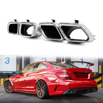 Chrome Exhaust Tips for Mercedes C-Class W205 C63/C63S AMG 2019-2021