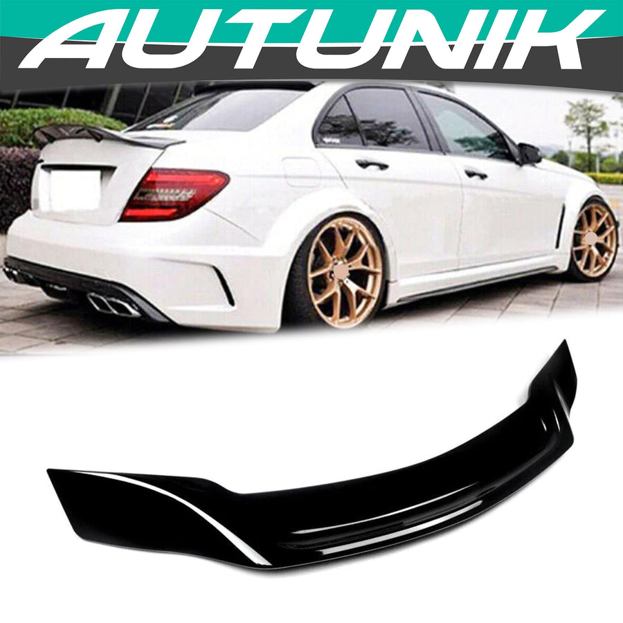 For Mercede W204 C63 Sedan - Rear Spoiler Gloss Black - Autunik.com