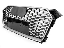 RS5 Style Honeycomb Front Mesh Grille Chrome for Audi A5 S5 B9 2017 2018 2019