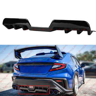 Gloss Black Shark Fin Rear Bumper Diffuser Fit For 2022-2024 Subaru WRX