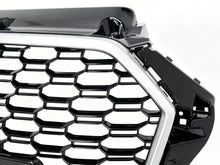 For 2017-2020 Audi A3 S3 8V Front Honeycomb Mesh Grille W/ACC Hole (Black Honeycomb + Silver Frame)