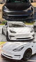 4pc Gloss Black Front Bumper Lip Splitter For 2017-2023 Tesla Model 3