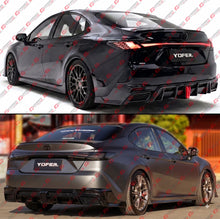 For 2025-2026 Toyota Camry Yofer Gloss Black Rear Bumper Diffuser Replacement W/ LED