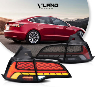 LED Tail Lights For 2017-2023 Tesla Model 3 / Y Rear Lamps W/Startup Animation