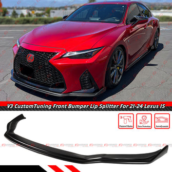 Matte Black Front Bumper Lip Splitter For 2021-2024 Lexus IS300 IS350