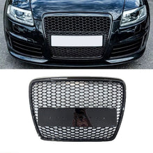 Front Bumper Center Grille Honeycomb Grill Gloss Black For Audi A6 C6 2004-2008