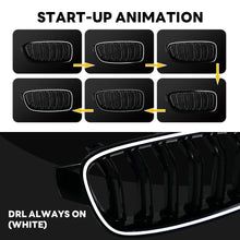 Gloss Black Front Kidney Grille Upper Radiator w/ LED Lights For 2013-2018 BMW 3 Series F30 320i 328i 335i Sedan