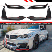 Carbon Fiber Front Lower Splitter +  Bumper Upper Fang fit for BMW F80 M3 M4 F82 F83