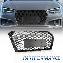 Gloss Black RS4 Style Grill Fits 2017-2019 Audi A4 S4 S-line Front Bumper Grille Grill