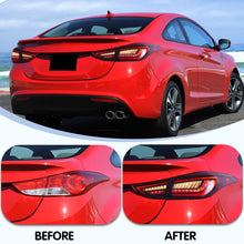 Red LED Tail Lights Fit 2011-2016 Hyundai Elantra Sequential Signal Cherry Red Lamp