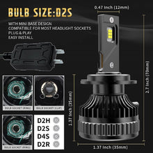 VLAND D2S D2C D2R D2H LED Headlight Bulbs High/Low Beam 6000K/set Super Bright