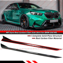 For 2025-2026 BMW G90 G99 M5 MP Style Add-on Real Carbon Fiber Side Skirt Extension