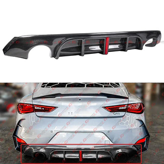 For 2017-2022 Infiniti Q60 Carbon Fiber Rear Bumper Diffuser