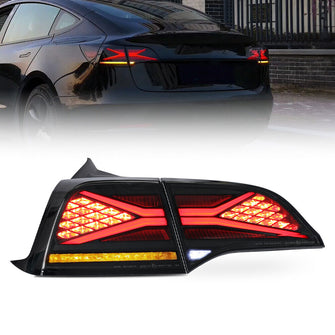 LED Tail Lights For 2017-2022 Tesla Model 3 /Y Sequential Turn Signal Start Animation