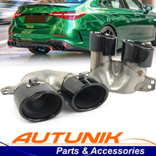 Gloss Black C43 Style Dual Round Exhaust Tips for Mercedes C43 AMG & C300 Sedan W206 2022-2025