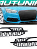 Black Front Fog Light Cover Grill For AUDI A3 8V S-Line S3 2013-2016